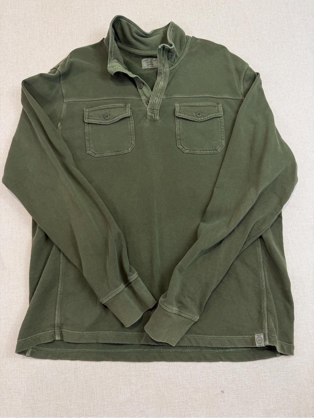 Lucky Brand Olive Green Pullover Shirt Jacket